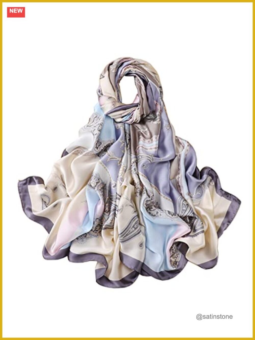 100% Mulberry Silk Scarf Long Lightweight Shawl Wrap Women's Fashion Accessory